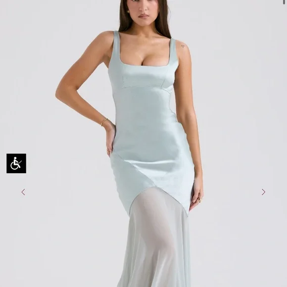 House of CB | Dresses | House Of Cb Vittoria Pistachio Chiffon Floor Length  Gown | Poshmark